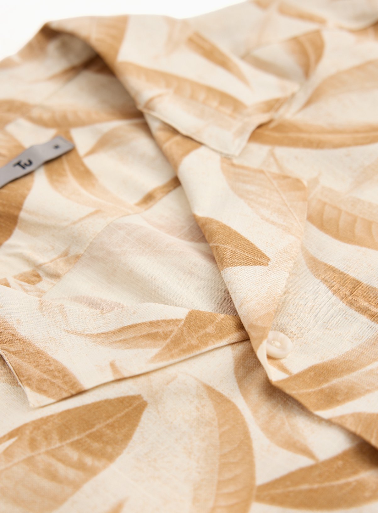 Leaf Print Short Sleeve Shirt XL - Image 4 thumbnail